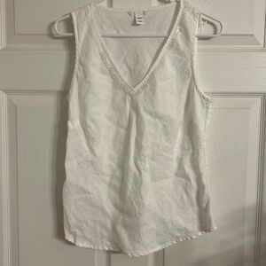 H & M white beaded tank